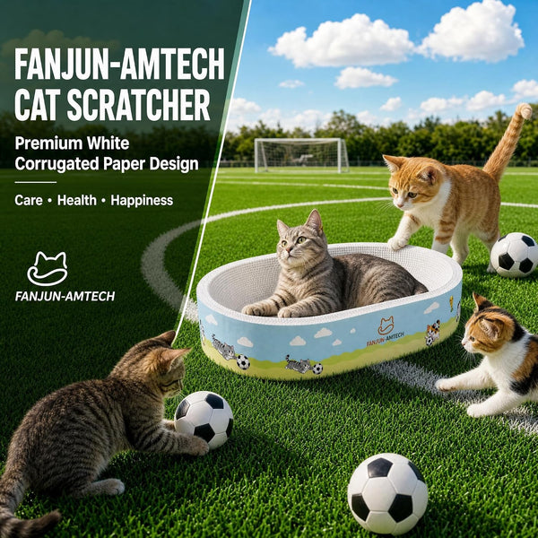Soccer Cat Scratcher Bed, No-Mess Cat Scratching Pad, No Shed Cat Beds and Scratch Pad for Cats, Plant Fiber Mess Free Cat Scratch Furniture Protector, Stop Cats Eating Paper Craps9