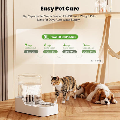 JUNSPOW Automatic Cat Water Dispenser with Stainless Steel Bowl | Dog Water Bowl Dispenser Adjustable Water Dispensing, Auto Pet Waterer for Cats and Dogs2