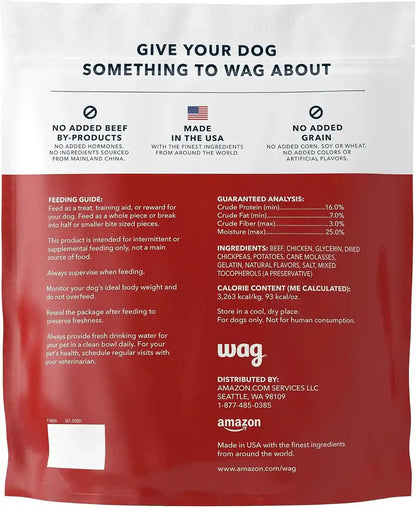 Amazon Brand - Wag Soft & Tender American Jerky Dog Treats – Beef Recipe (24 Oz)3