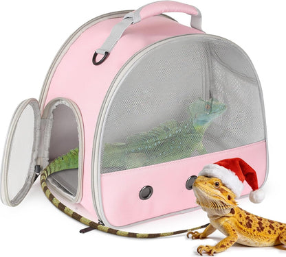 Bearded Dragon Travel Carrier,Lizards Carrier, Small Animal Travel Carrier for Sugar Glider Hedgehog Rat Parrot Bird Guinea Pig, Portable Guinea Pig Travel Bag for 210