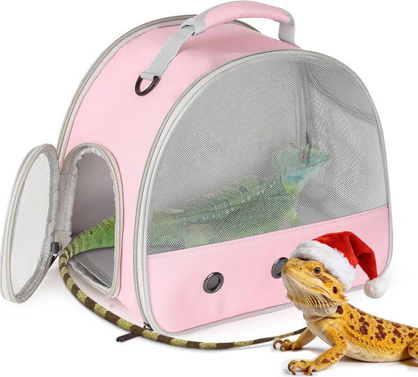 Bearded Dragon Travel Carrier,Lizards Carrier, Small Animal Travel Carrier for Sugar Glider Hedgehog Rat Parrot Bird Guinea Pig, Portable Guinea Pig Travel Bag for 210