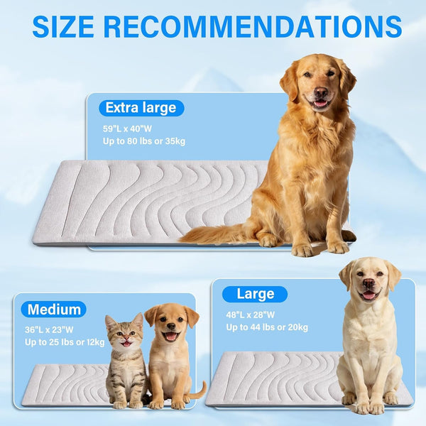 Dog Cooling Mat, 36"X23" Reversible Cooling Pad for Dogs Cats, Pressure Activated Pet Cooling Mat Indoor Outdoor, Scratch-Resistant & Machine Washable, Summer Dog Blanket, Grey5