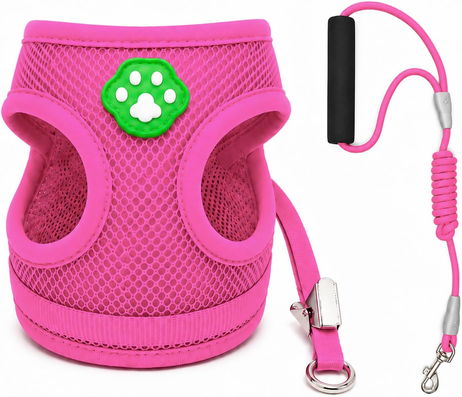 dog-collar-and-leash-set-with-bowtie-soft-cute-puppy-collar-cotton-puppy-collar-with-adjustable-metal-buckle-for-small-medium-dog-pink-size-s-neck-10-16