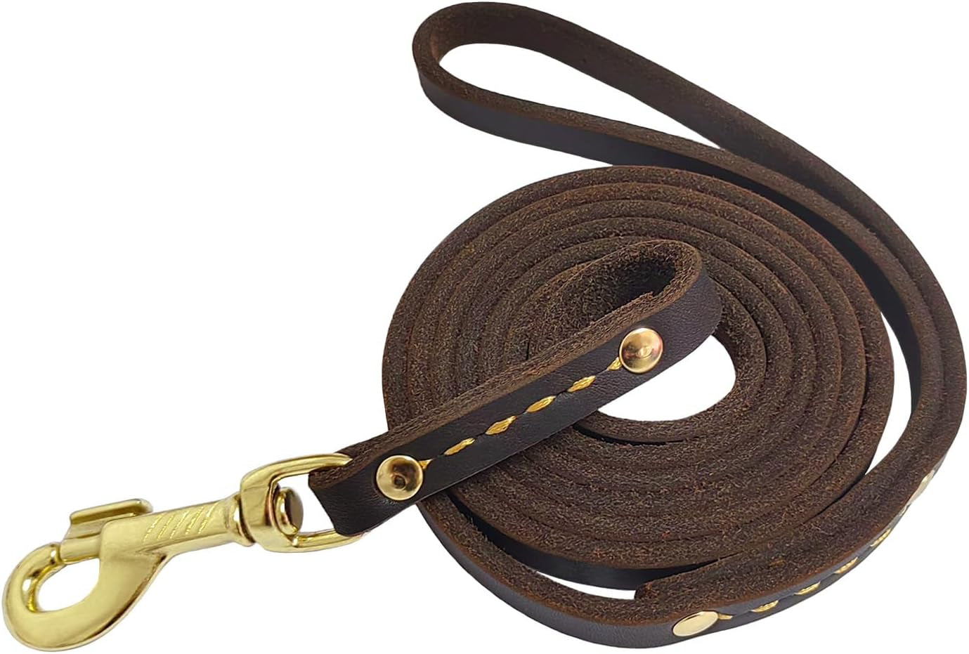 leather-dog-leash-6-ft-x-1-2-inch-heavy-duty-genuine-leather-dog-training-leash-soft-and-strong-leather-leash-for-small-and-medium-dogs-brown