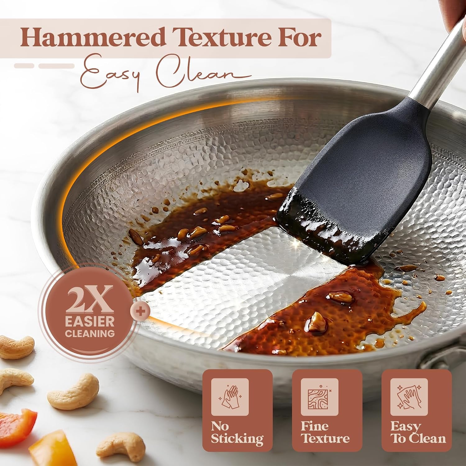 titanium-frying-pan-hammered-non-stick-skillet-with-glass-lid-4-spatulas-pfas-pfoa-ptfe-free-tri-ply-stainless-steel-induction-oven-safe-dishwasher-safe-cookware