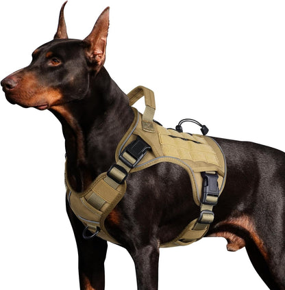 WINGOIN Tactical Dog Harness for Large Dogs, Heavy Duty No Pull Dog Harness with Handle, Adjustable Reflective Military K9 German Shepherd Big Size Dog Vest for Walking, Training, Hunting, Green (L) | with Handle,Adjustable Reflective,Green Military K9 Style,Big Size Dog Vest,For German Shepherd,For Walking Training Hunting26
