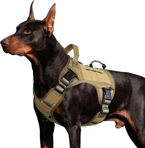 WINGOIN Tactical Dog Harness for Large Dogs, Heavy Duty No Pull Dog Harness with Handle, Adjustable Reflective Military K9 German Shepherd Big Size Dog Vest for Walking, Training, Hunting, Green (L) | with Handle,Adjustable Reflective,Green Military K9 Style,Big Size Dog Vest,For German Shepherd,For Walking Training Hunting26