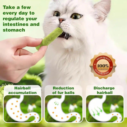 Cat Grass Treats, 7.05 Oz Natural Freeze Dried Cat Grass Teething Stick. | Grain-Free Edible Cat Chew Cat Grass Snack for Indoor Cats, Delectables Lickable Cat Treats.(200G)3