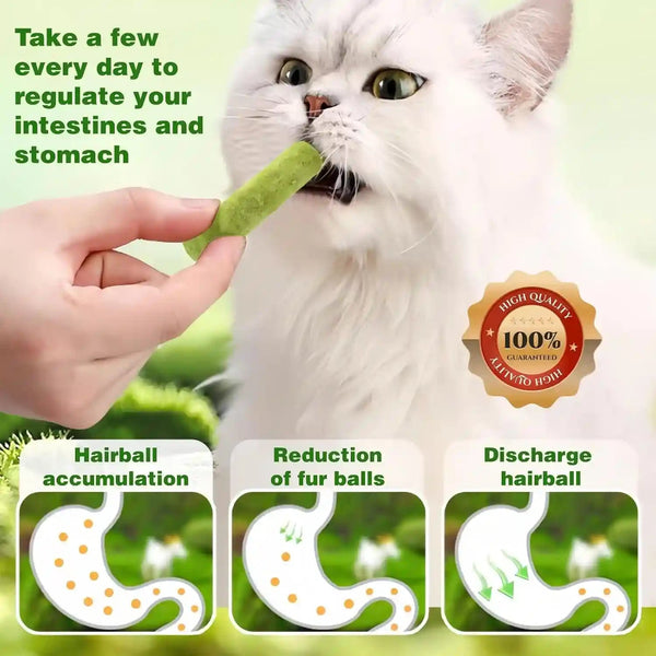 Cat Grass Treats, 7.05 Oz Natural Freeze Dried Cat Grass Teething Stick. | Grain-Free Edible Cat Chew Cat Grass Snack for Indoor Cats, Delectables Lickable Cat Treats.(200G)3