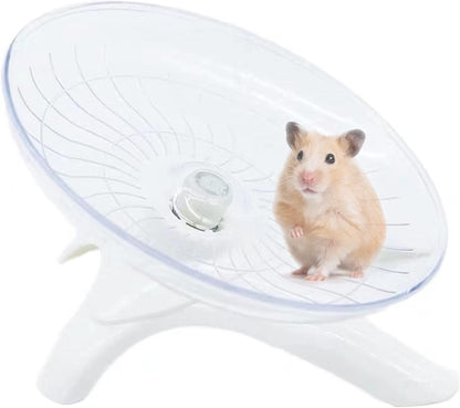 Hamster Flying Saucer Silent Running Exercise Wheel for Hamsters, Gerbils, Mice,Hedgehog and Other Small Pets Silent Running Wheel Hamster Wheel (White)1