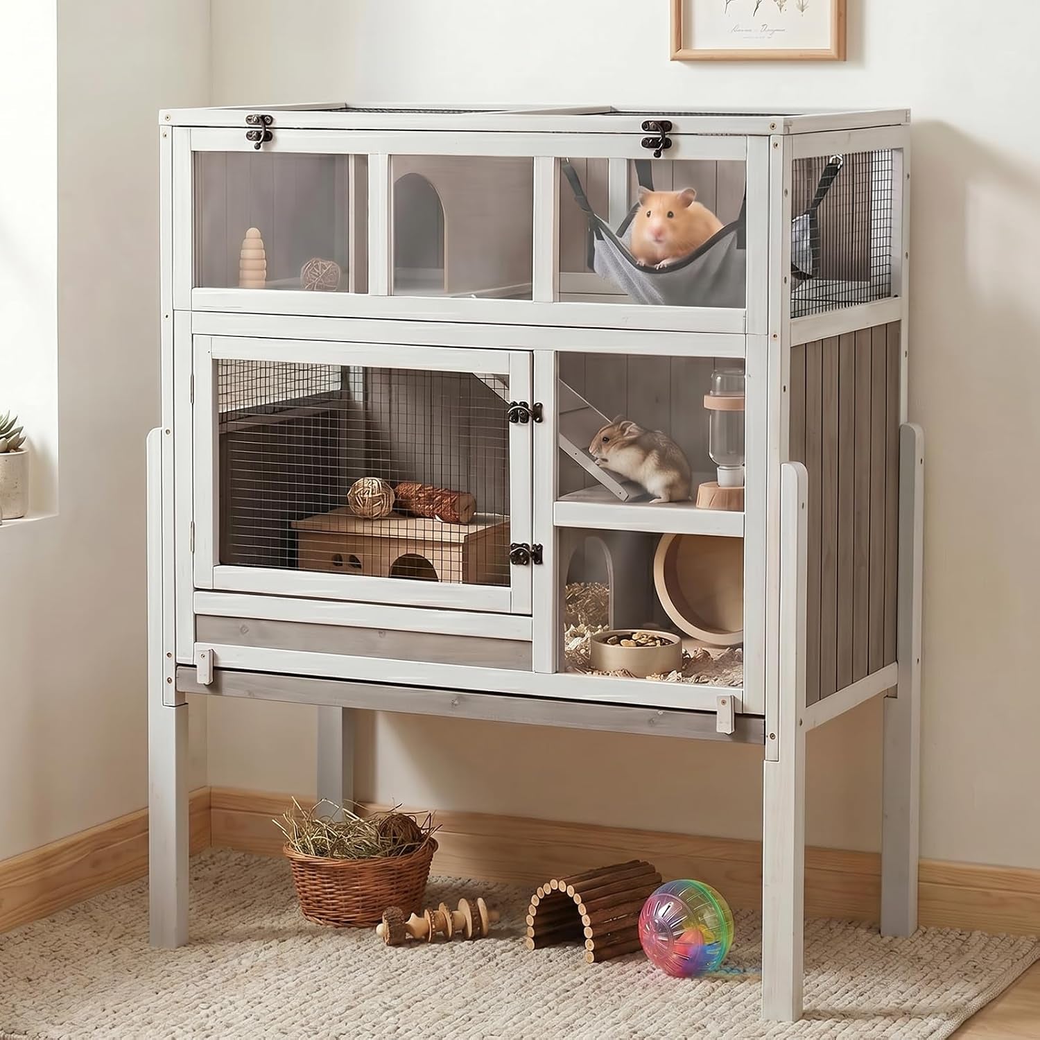 large-guinea-pig-cages-3-story-indoor-guinea-pig-habitats-with-stand-hedgehog-cage-rabbit-hutch-with-pull-out-tray-flip-open-roof-cozy-hammock