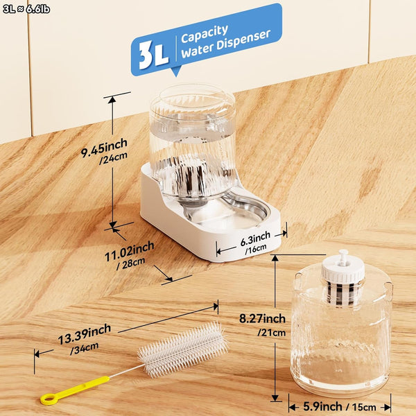 JUNSPOW Automatic Cat Water Dispenser with Stainless Steel Bowl | Dog Water Bowl Dispenser Adjustable Water Dispensing, Auto Pet Waterer for Cats and Dogs9