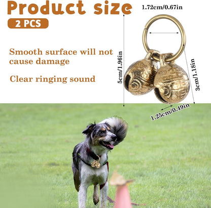 Styquenzer Copper Bell for Dog Collar, 4 PCS Brass Dog Bells Extra Loud Collar Bell for Pet Tracking anti Lost Training Pets Pendant Accessories anti Theft Bells for Little Dogs & Cats2