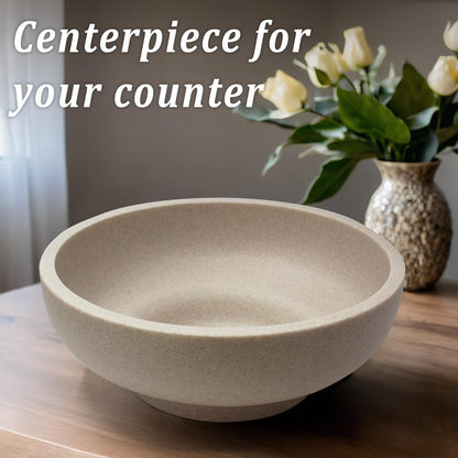 Decorative Bowl, Large Fruit Bowl, Sand Beige | Fruit Bowl for Kitchen Counter, Modern Resin Bowl for Home Decor, Key Holder for Entry Table2