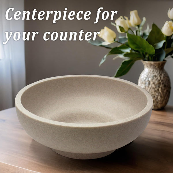 Decorative Bowl, Large Fruit Bowl, Sand Beige | Fruit Bowl for Kitchen Counter, Modern Resin Bowl for Home Decor, Key Holder for Entry Table2