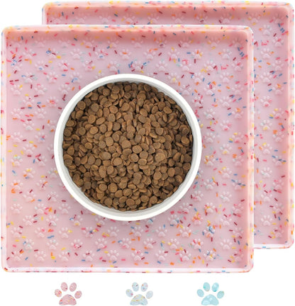 Ptlom Pet Placemat for Dog and Cat, Mat for Prevent Food and Water Overflow, Suitable for Small, Medium and Big Pet, 18" 12", Grey, Silicone59
