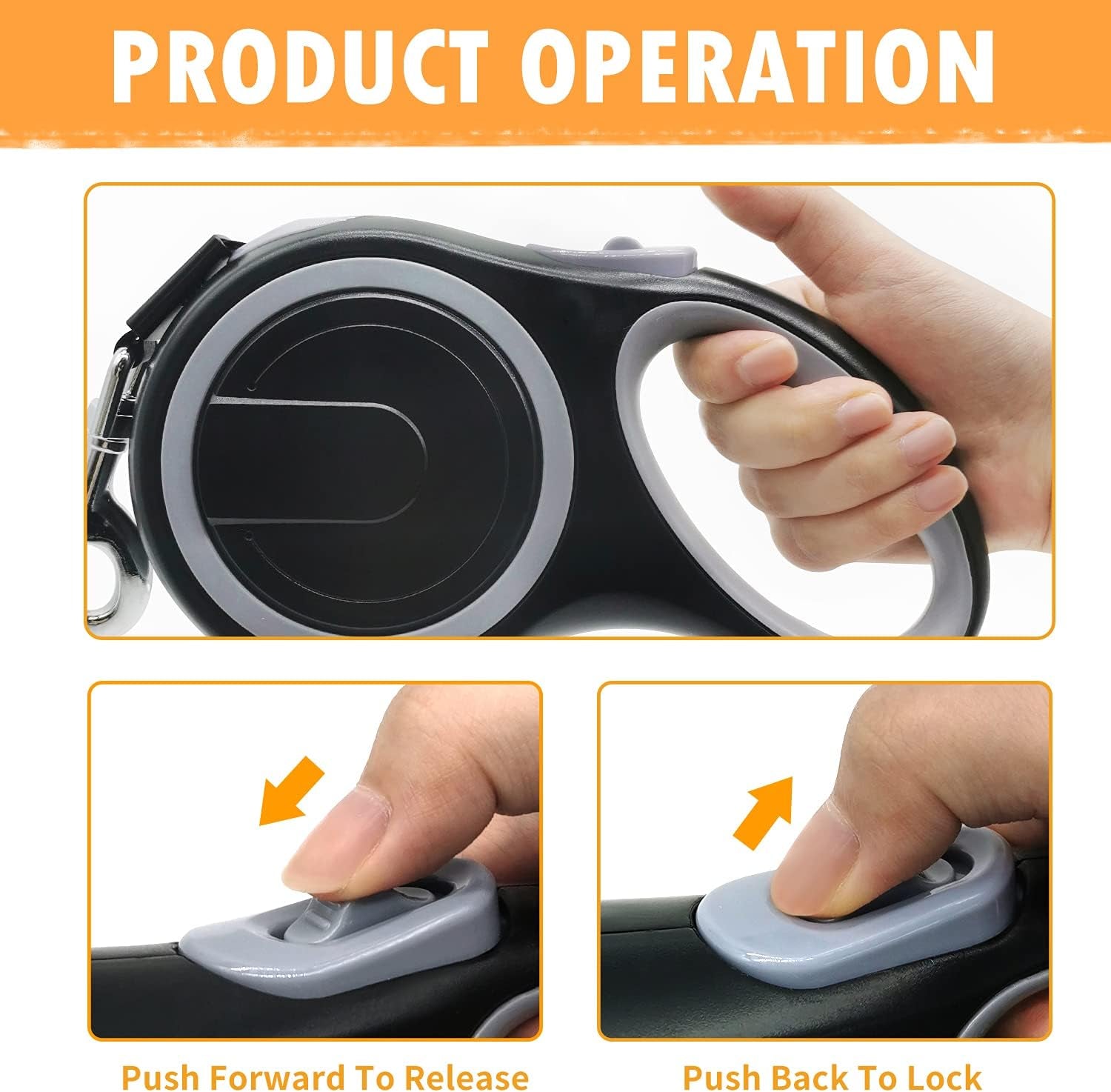 26ft-retractable-dog-leash-heavy-duty-great-leash-for-dog-up-to-110-lbs-anti-slip-rubberized-handle-one-handed-brake-strong-nylon-tape-tangle-freelarge-size