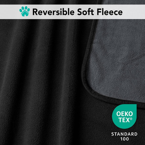 Petami Waterproof Dog Blanket for Couch, Pee Proof Reversible Cat Blanket for Sofa Bed Furniture Protector, Soft Fleece Washable Pet Throw for Dogs Cats Puppies Kittens, 40X60 Black Gray4