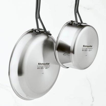 Kitchenaid 5-Ply Clad Stainless Steel Cookware Induction Pots and Pans Set, 10-Piece, Polished Stainless Steel11