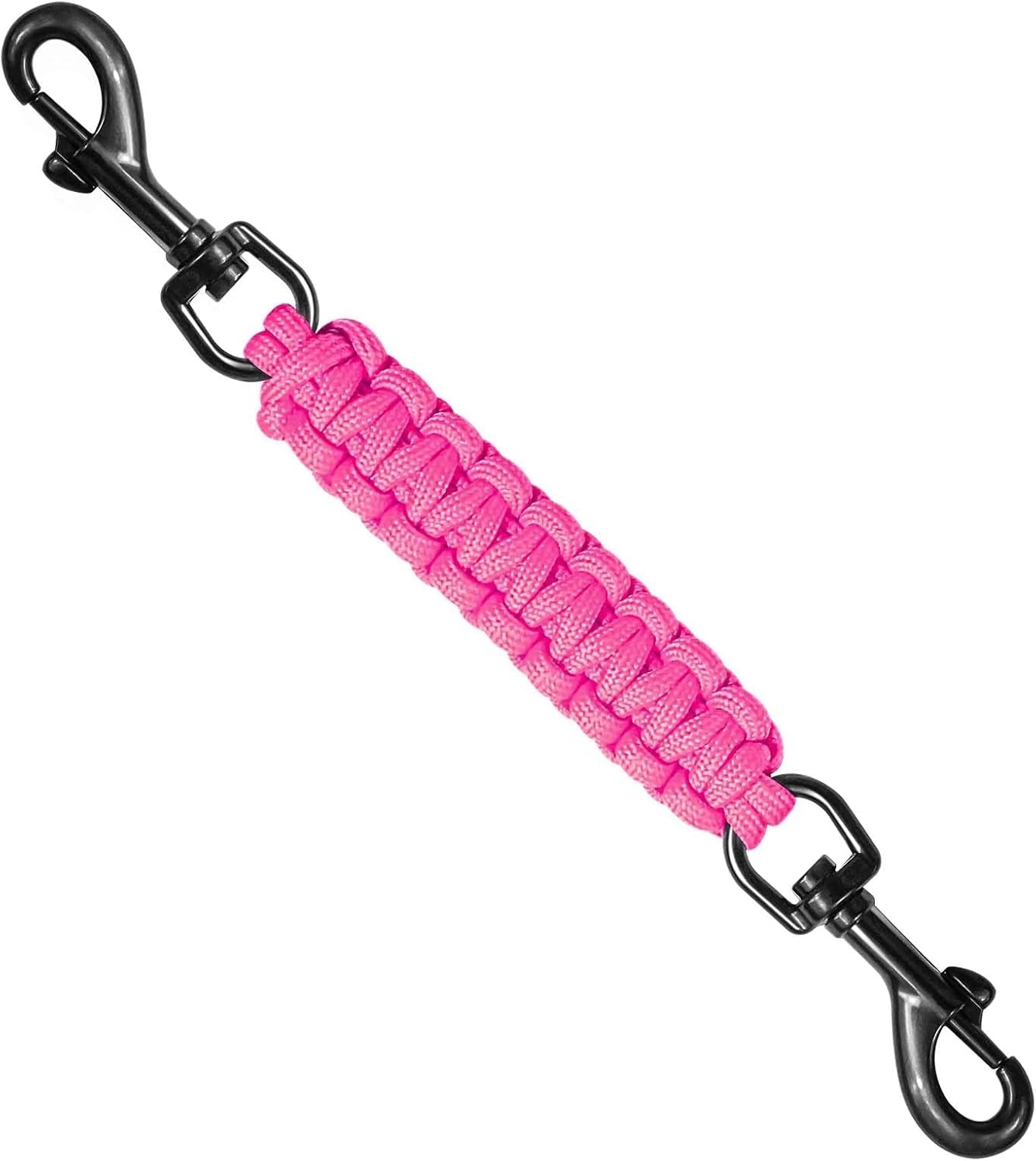 dog-collar-safety-clip-collar-companion-handmade-backup-safety-strap-double-ended-clip-leash-connector-suitable-for-dog-harnesses-prong-pinch-collars-pink-1-pack