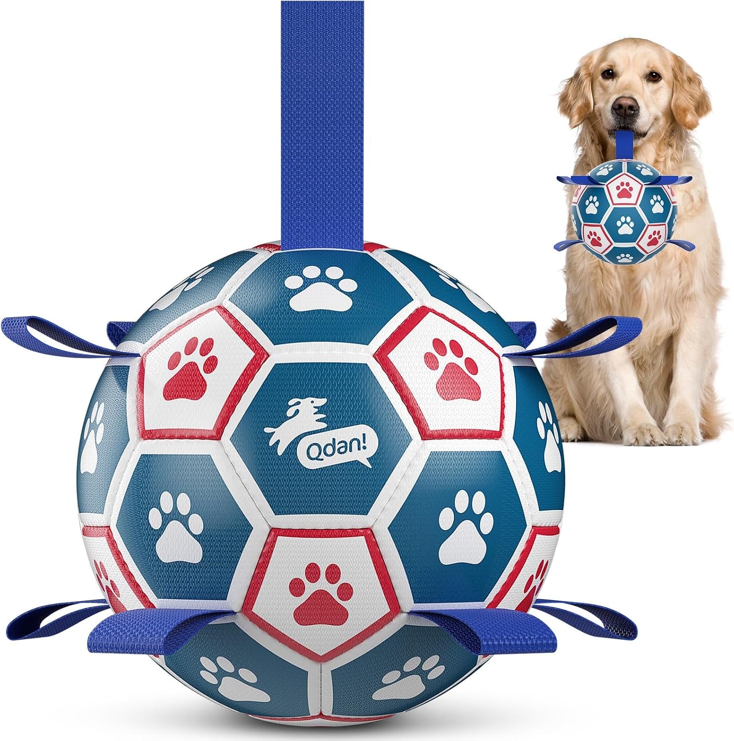 qdan-dog-balls-6-inch-dog-soccer-ball-with-straps-herding-balls-for-dogs-outdoor-dog-toys-balls-for-20-40-lb-dogs-puppy-ball-to-keep-them-busy-dog-pool-water-play-toy-puppy-birthday-gifts