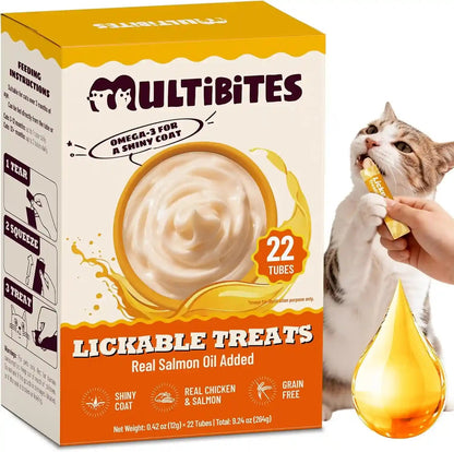 22 Tubes Lickable Cat Treats with Cat Grass & Taurine for Cats | Squeezable Cat Grass Treats for Indoor Cats with Taurine for Cats & Vitamins for Hairball Control & Digestive Health8