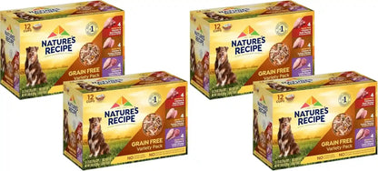Nature'S Recipe Grain Free Wet Dog Food Variety Pack, Chicken Recipes with Beef, Turkey & Lamb in Savory Broth, 2.75 Oz. Cups (Pack of 12), 2 Count12