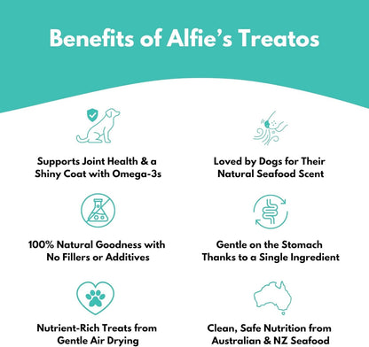 ALFIE'S TREATOS Sardines for Dogs & Cats, Omega-3 Air-Dried Fish (2.65 Oz) | Single-Ingredient Wild-Caught Australian Sardine, Air-Dried, Use as a Topper or Training Treat3