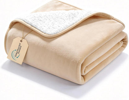 Gogobunny Waterproof Bed Blanket, Reversible Sherpa Fleece Throw Blanket for Dog Puppy Cat, Furniture Cover Protects Bed Couch Sofa from Liquid Pee and Pet Fur (Dark Purple, 50X60 Inches)63