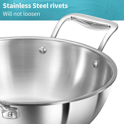 Pro 2.5 Litre Deep-Fry Pan, Triply Stainless Steel Kadhai with Stainless Steel Handles and Stainless Steel Lid, Silver (PSK25S)7