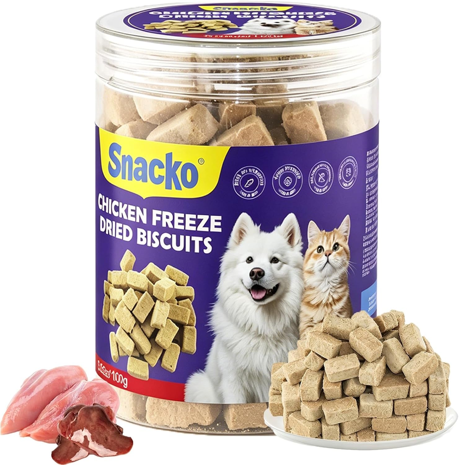 freeze-dried-chicken-cat-treats-100g-natural-chicken-cube-snacks-high-protein-grain-free-healthy-dog-treats-for-daily-hip-joint-care-pet-training-reward-snack