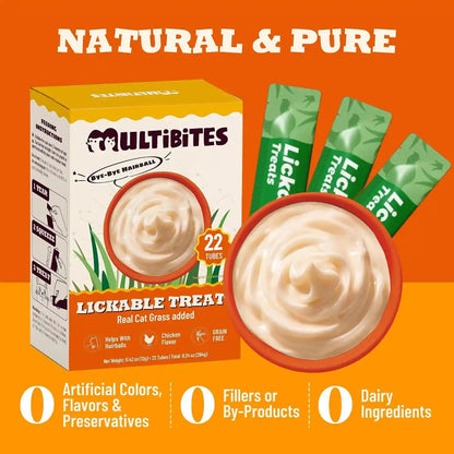 22 Tubes Lickable Cat Treats with Cat Grass & Taurine for Cats | Squeezable Cat Grass Treats for Indoor Cats with Taurine for Cats & Vitamins for Hairball Control & Digestive Health5