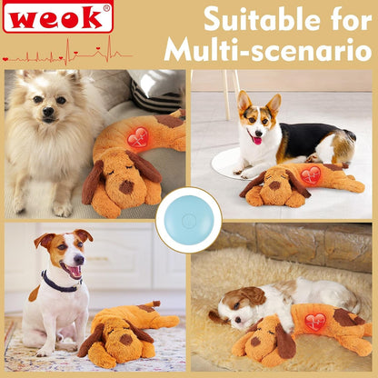WEOK Heartbeat Puppy Toy, Comfort Cuddler Pillow, Dog Anxiety Relief Calming Aid,Heartbeat Stuffed Toy for Dogs,Puppy Heartbeat Toy Sleep Aid,Dog Heartbeat Toy for Pet2