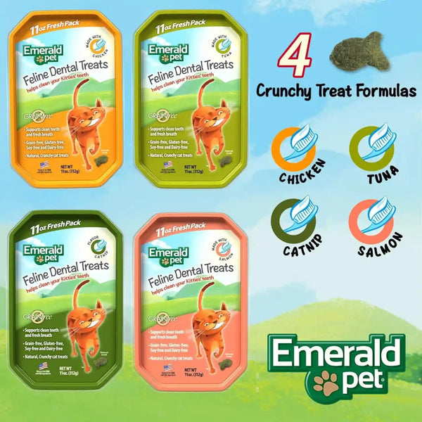 Emerald Pet Grain-Free Cat Dental Treats with Salmon – Crunchy Natural Dental Treats for Cats to Clean Teeth, Freshen Breath, and Reduce Plaque & Tartar – 11 Oz Tub3