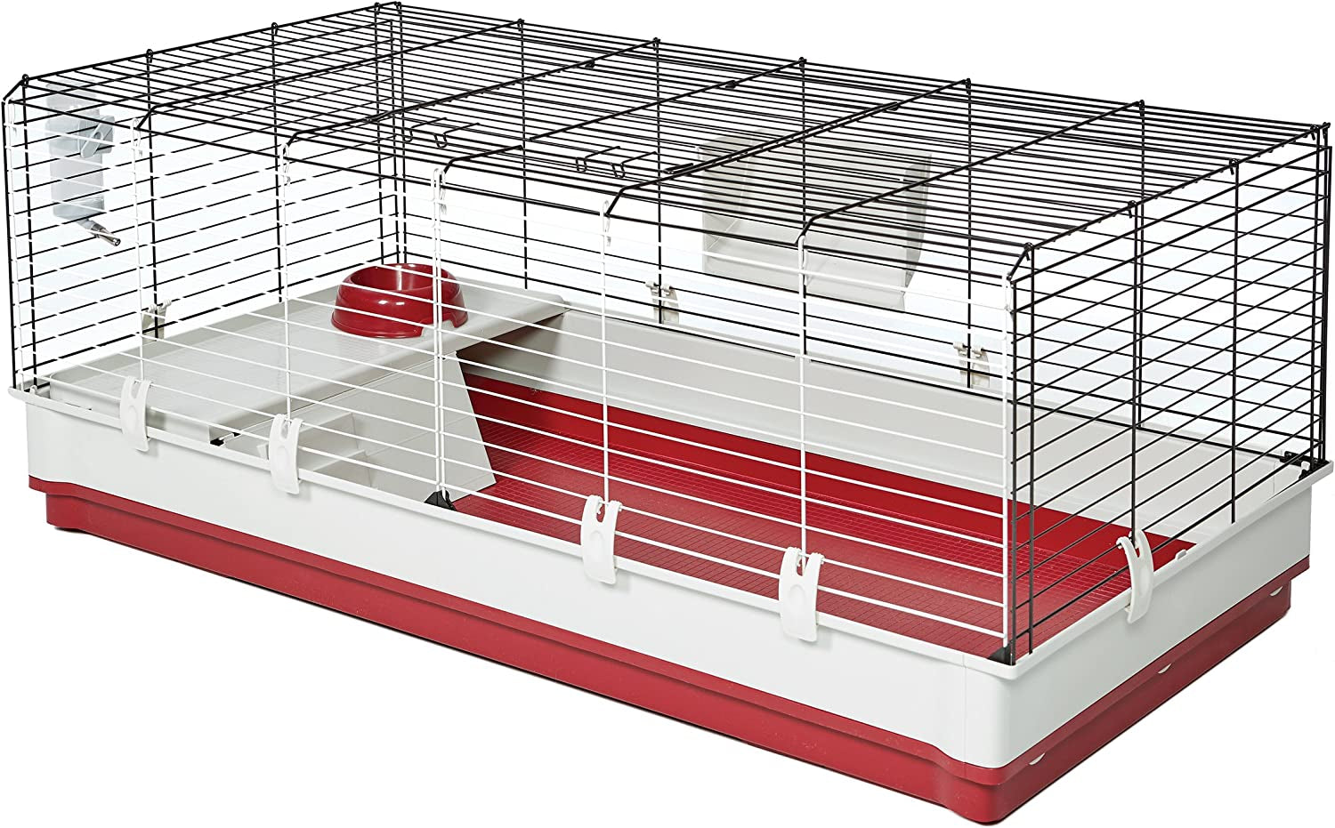 midwest-homes-for-pets-158-wabbitat-deluxe-rabbit-home-rabbit-cage-39-5-l-x-23-75-w-x-19-75-h-inch-maroon-white