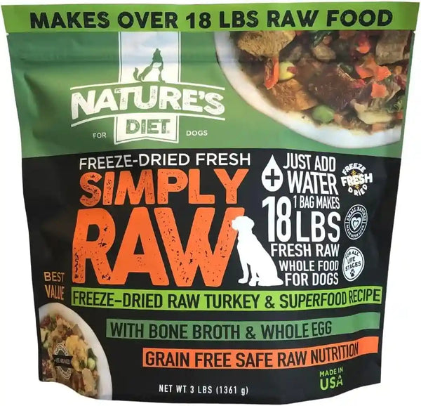 Nature'S Diet Simply Raw Freeze-Dried Whole Food Meal - Makes 18 Lbs Fresh Food with Muscle, Organ, Bone Broth, Whole Egg, Superfoods, Fish Oil Omega 3, 6, 9, Probiotics & Prebiotics (Beef)9
