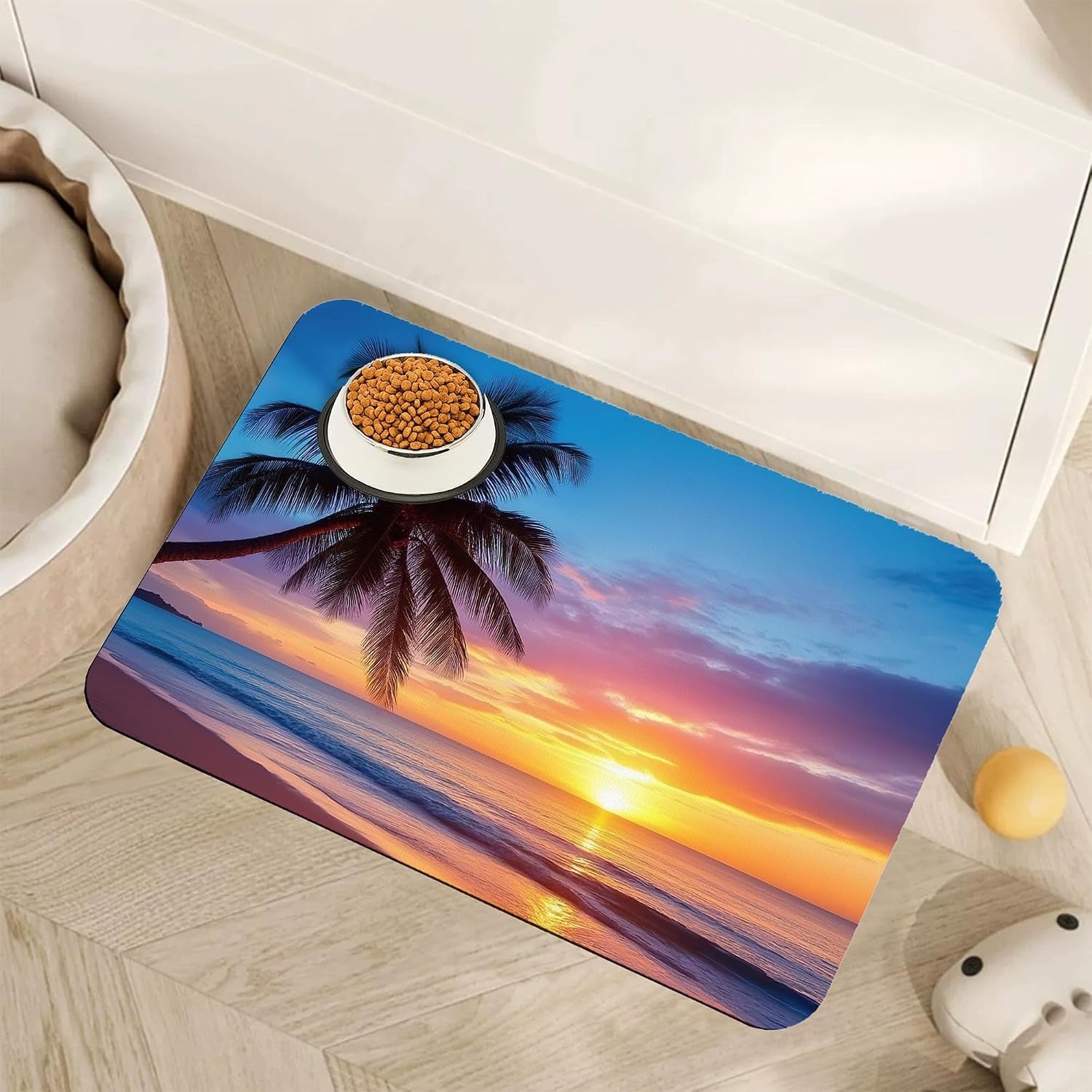 fish-boho-dog-food-mat-for-floors-ocean-absorbent-quick-dry-pet-feeding-mat-cat-dog-bowl-mats-for-food-and-water-non-slip-pet-accessories-supplies-12x20