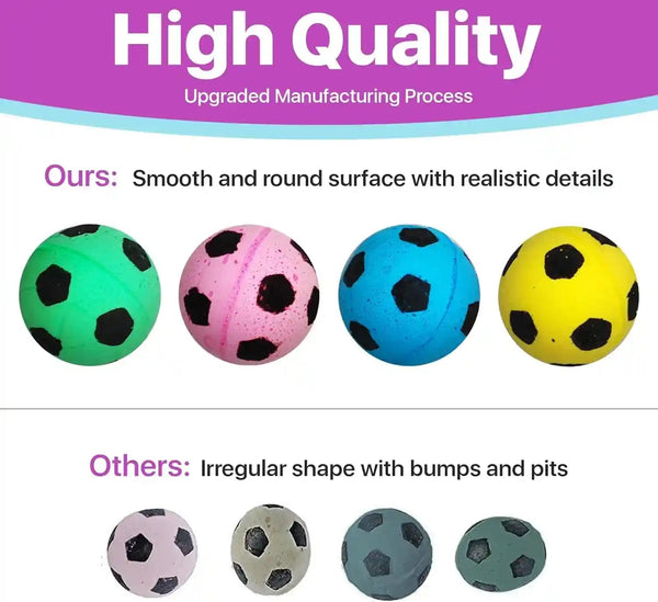 SPOT Sponge Soccer Ball Cat Toys for Cats and Kittens - Interactive and Colorful Plush Toy, Fun to Bat and Chase, Keep Cats Entertained - 1.5" Assorted 4-Pack7