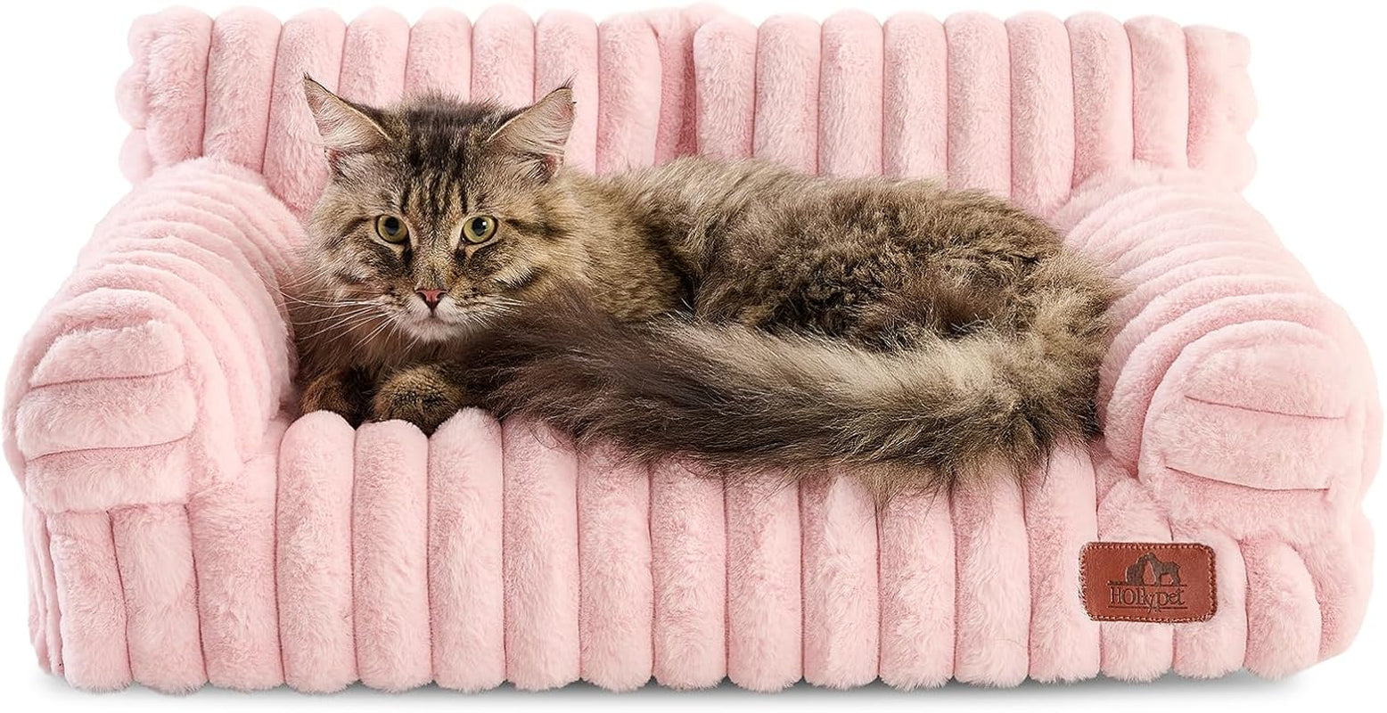 hollypet-small-dog-large-cat-bed-puppy-couch-beds-for-pets-up-to-25-lbs-fluffy-dog-cat-couch-plush-soft-warming-pets-beds-with-machine-washable-cover-and-non-slip-bottom
