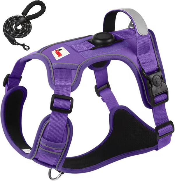 Boldpet® Dog Harness with Airtag Holder and Leash Set- No Pull Dog Harness Reflective Design -Escape Proof with Safety Buckles- Breathable Oxford for Small, Medium and Large Dogs -Air Tag Not Included9