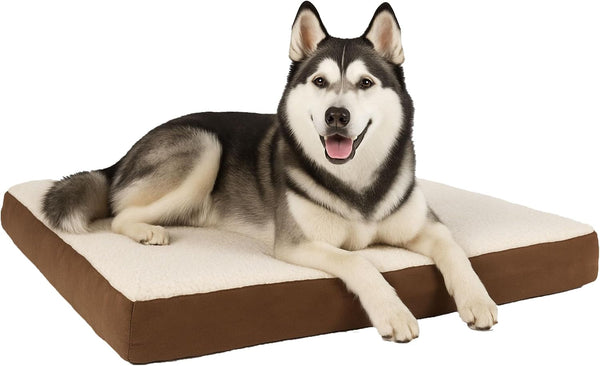 Orthopedic Dog Bed - 2-Layer Memory Foam Crate Mat with Machine Washable Sherpa Cover - 20X15 Pet Bed for Small Dogs up to 20Lbs by PETMAKER (Gray)9