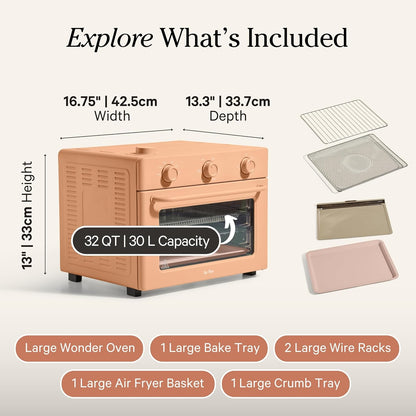 Our Place Large Wonder Oven, 6-In-1 Air Fryer & Toaster Oven, 3-Rack, 32 Qt | Non-Toxic Air Fryer Toaster Oven Combo; Basket, Wire Rack, Bake Pan, Crumb Tray; Toast, Roast, Bake, Broil, Reheat, Steam7