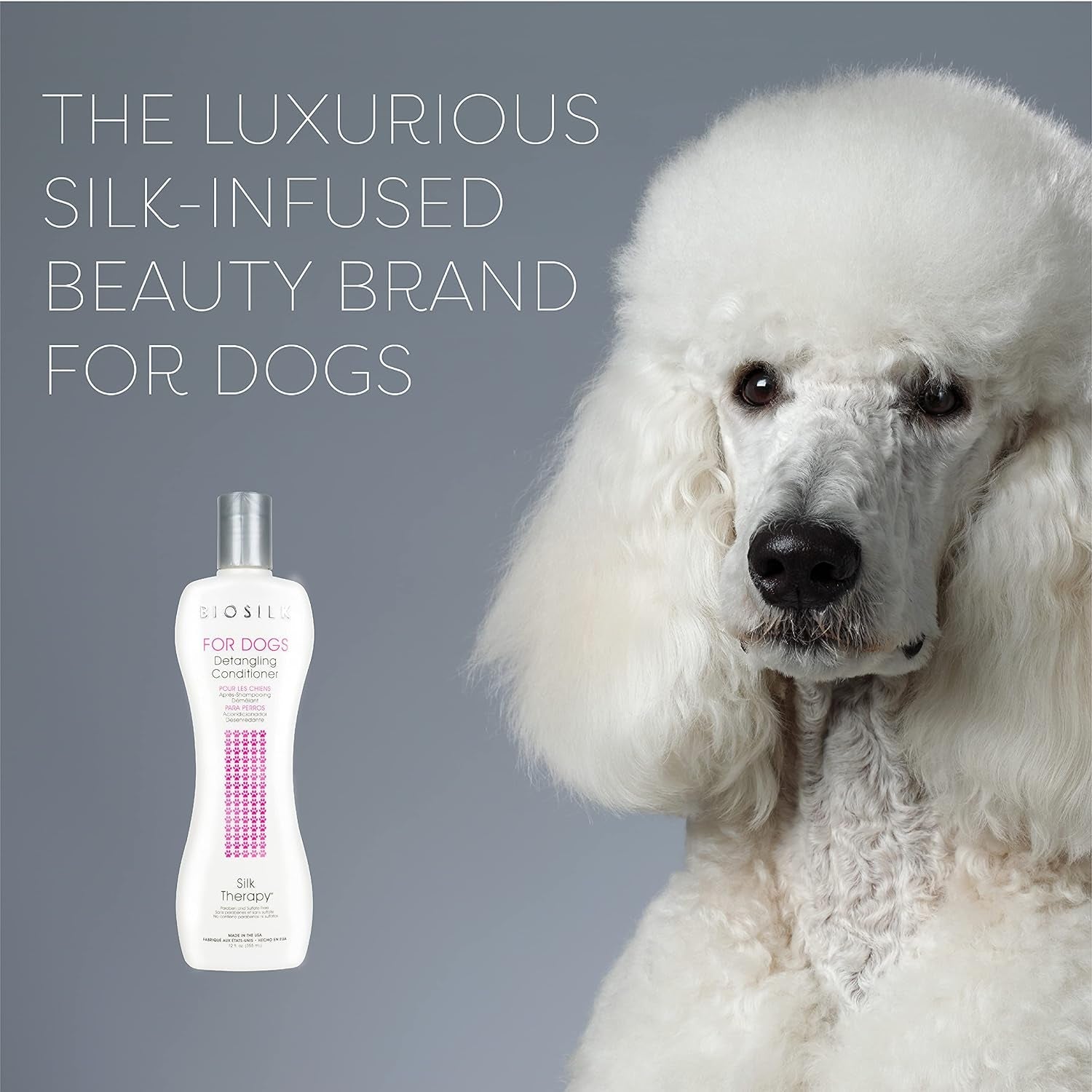 biosilk-for-dogs-silk-therapy-dog-detangling-conditioner-dog-coat-conditioner-to-help-smooth-knots-and-tangles-and-support-soft-manageable-coats-during-routine-grooming-12-fl-oz-smooths-knots-and-tangles-for-soft-manageable-coats-supports-routine-grooming-and-brushing