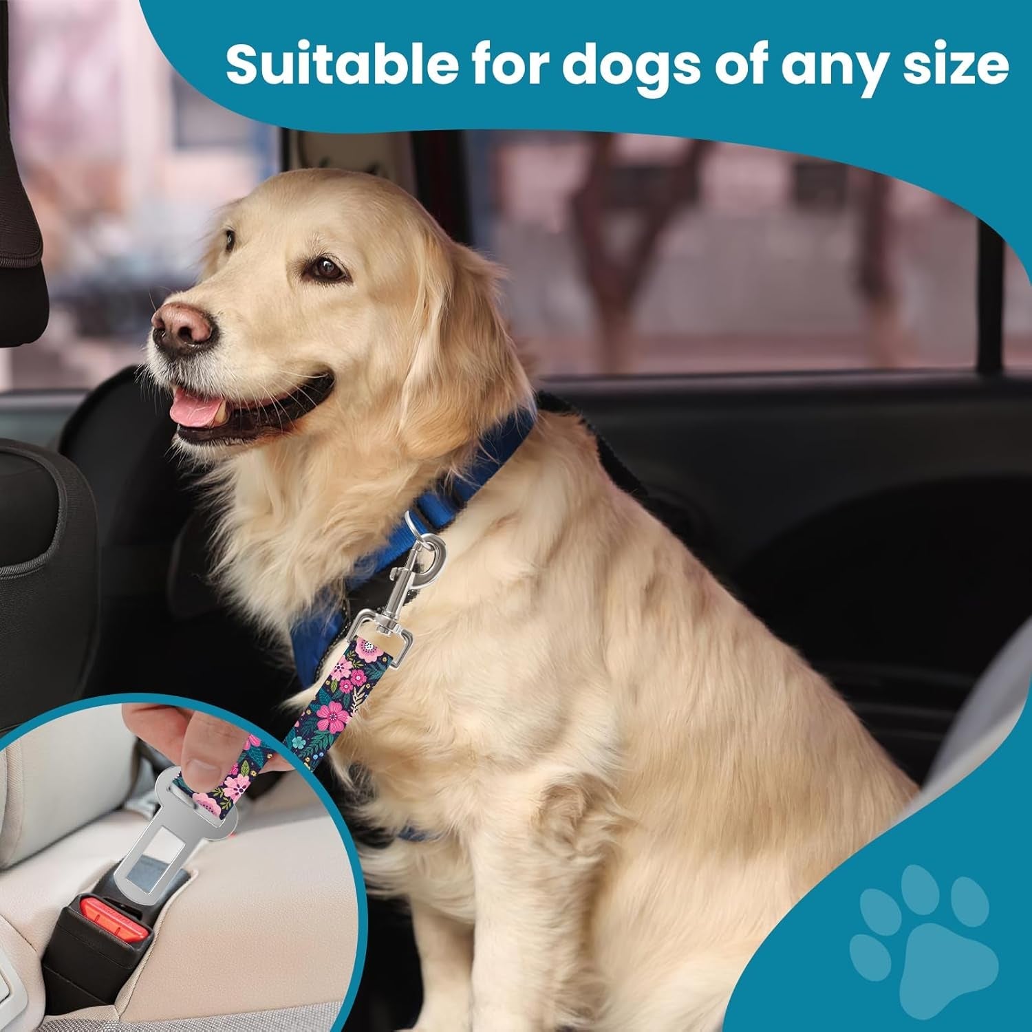 adjustable-pet-cat-and-dog-car-seat-belt-the-lanyard-is-flexible-and-adjustable-from-20-to-33-inches-floral