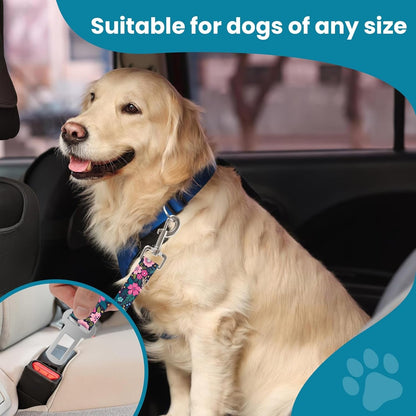Adjustable Pet Cat and Dog Car Seat Belt，The Lanyard Is Flexible and Adjustable from 20 to 33 Inches (Floral)4
