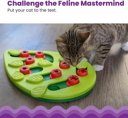 Catstages Nina Ottosson Buggin’ Out Puzzle & Play Cat Puzzle Feeder – Interactive Treat Game for Indoor Cats, Level 2 Slow Feeder Enrichment Toy, 13.9" X 11.5"2