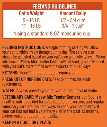 Meow Mix Tender Centers, Salmon & White Meat Chicken Flavors, Dry Cat Food, 20 Lb. Bag | Dry Cat Food with Two Texture Kibble, Meaty Center Surrounded by a Crunchy Outer Layer, Complete and Balanced Nutrition4