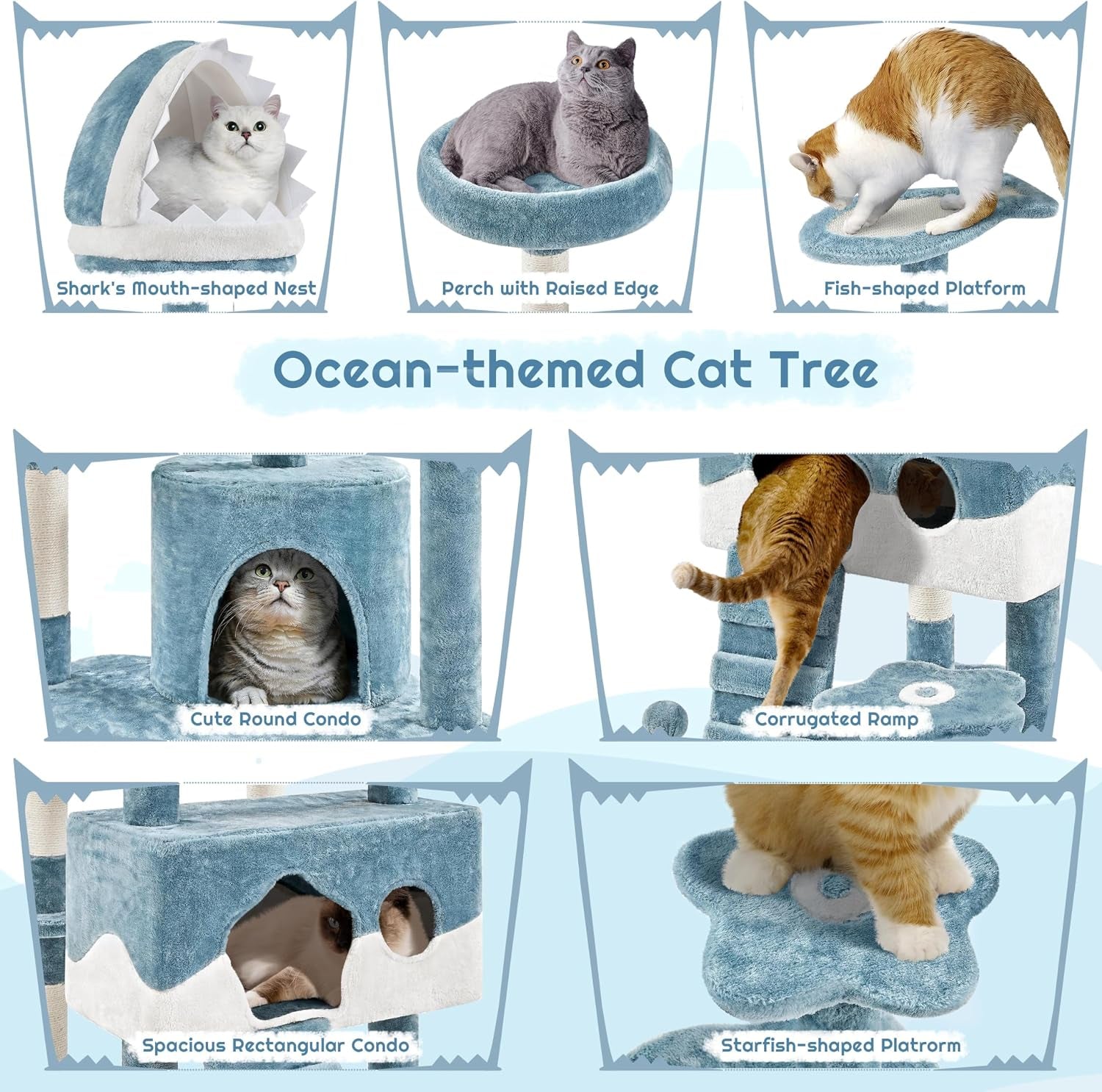 yaheetech-72-5in-shark-cat-tree-shark-mouth-bed-2-condos-blue-white-ocean-themed-design-multi-level-layout-2-wide-perches-interactive-toys-sturdy-anti-wobble-spacious-for-multi-indoor-cats