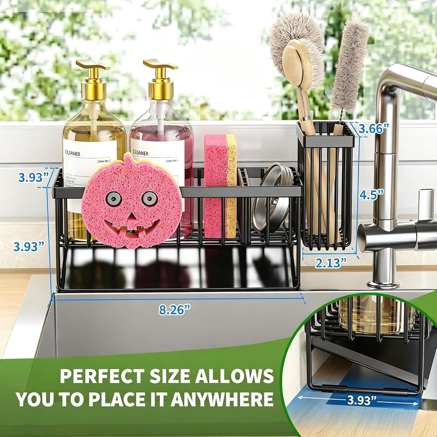 sponge-holder-for-kitchen-sink-smiley-face-sink-caddy-with-removable-brush-holder-self-draining-sponge-caddy-for-sponge-soap-dish-brush-scrubber-kitchen-essentials-and-gadgets
