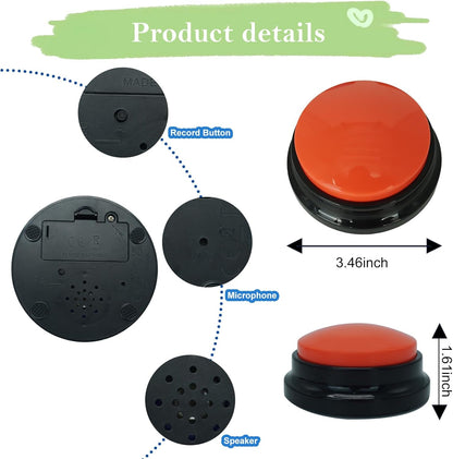 Gelabur Set of 4 Dog Buttons for Communication, Voice Recordable Buttons for Classroom, Dog Training Talking Buttons Starter Set, Pet Easy Speaking Buttons Tools6